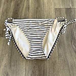 Victoria's Secret Black and White Striped Bikini Bottom